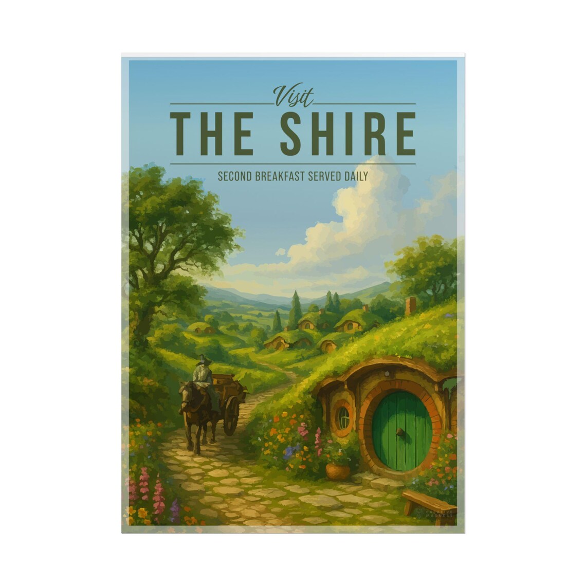 The Shire Travel Poster, Scenic Fantasy Art Print
