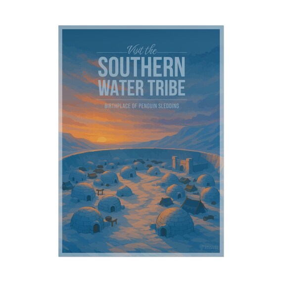 Avatar Southern Water Tribe Village Sunset Fantasy Travel Art Poster