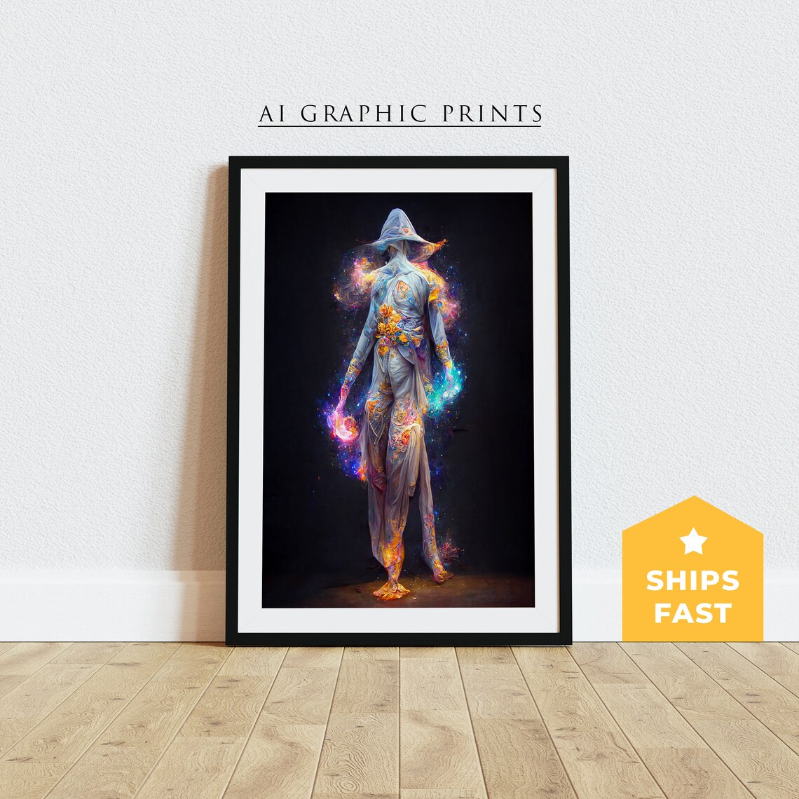 Cosmos Sorceress, Surreal Fantasy Art Print