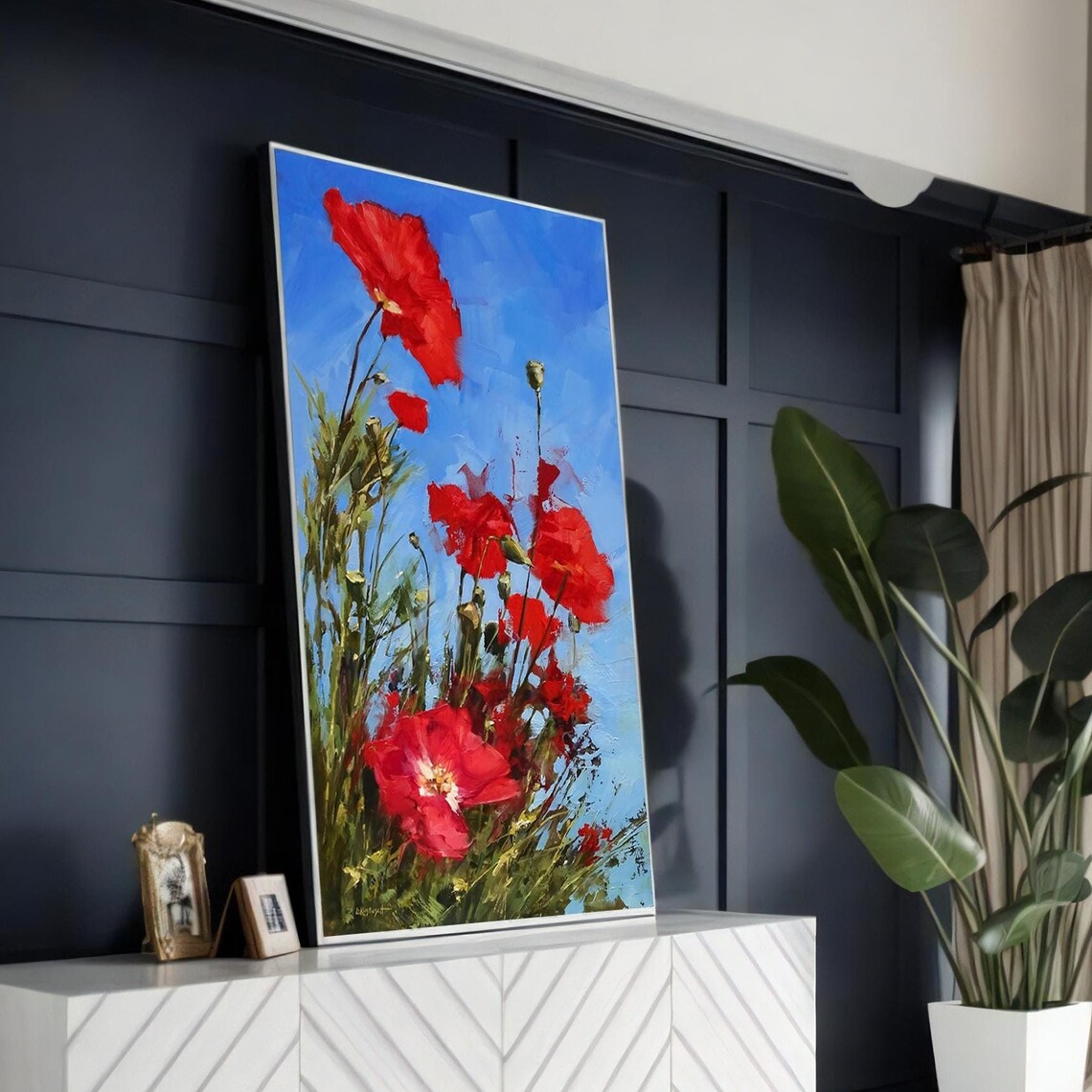 Red Poppies Painting, Bold Floral Wall Art - Image 5