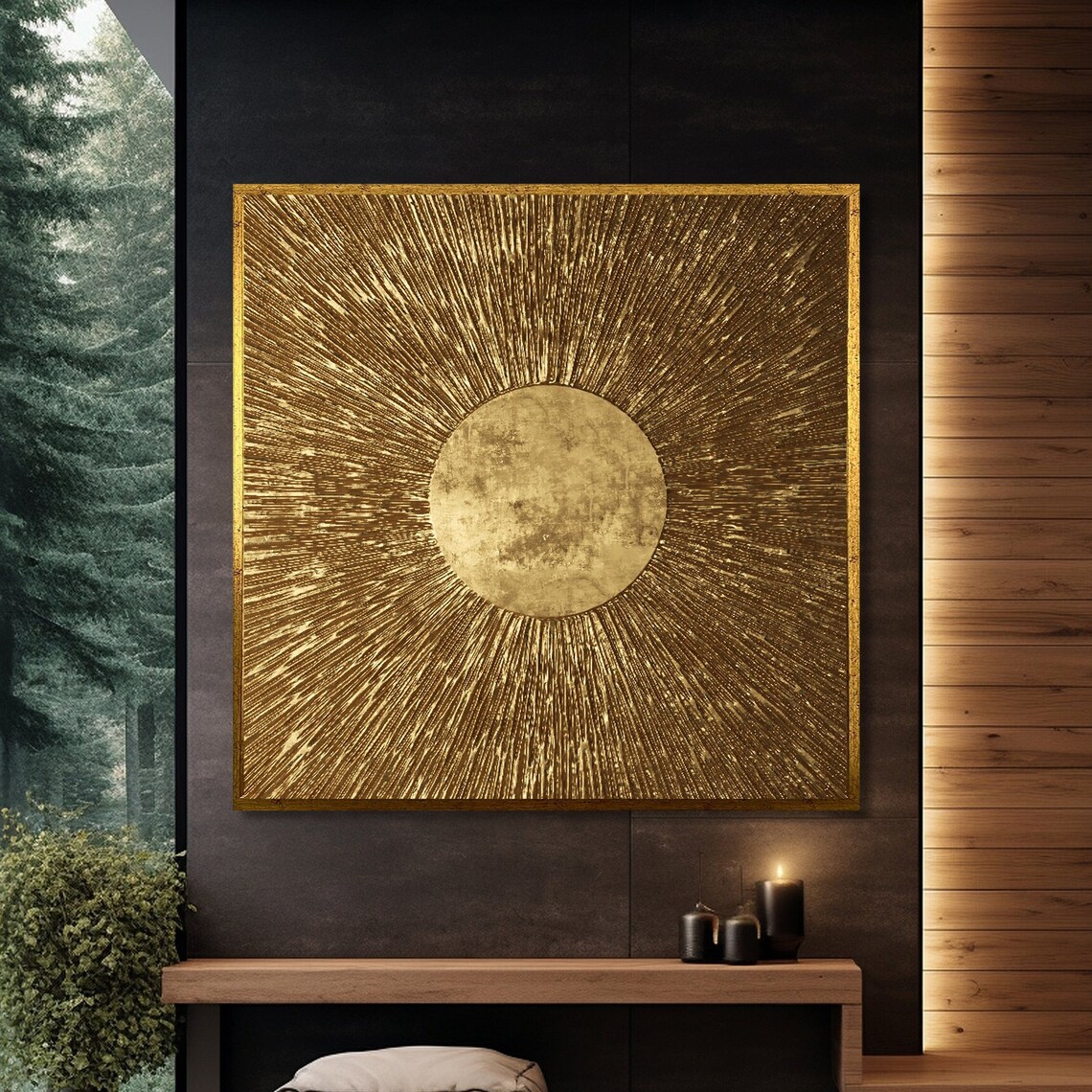 Modern Abstract Sunburst, Contemporary Decor