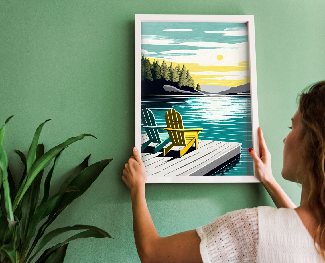 Adirondacks Vintage Print, Rustic Great Outdoors Poster - Image 4