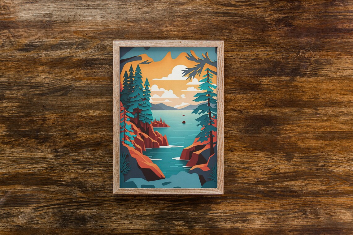 Lake Superior, Minnesota Scenic Travel Poster - Image 2