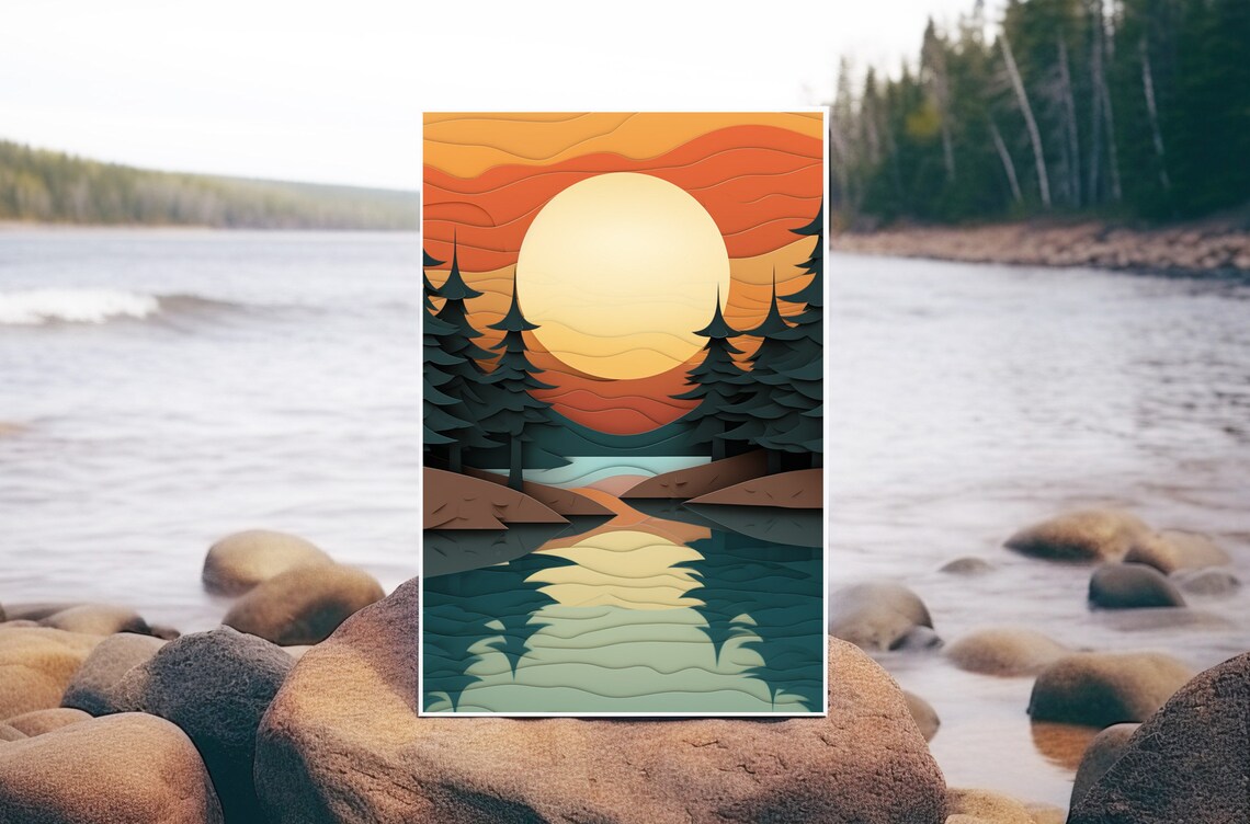 Lake Superior Vintage Minnesota Travel Poster - Image 4