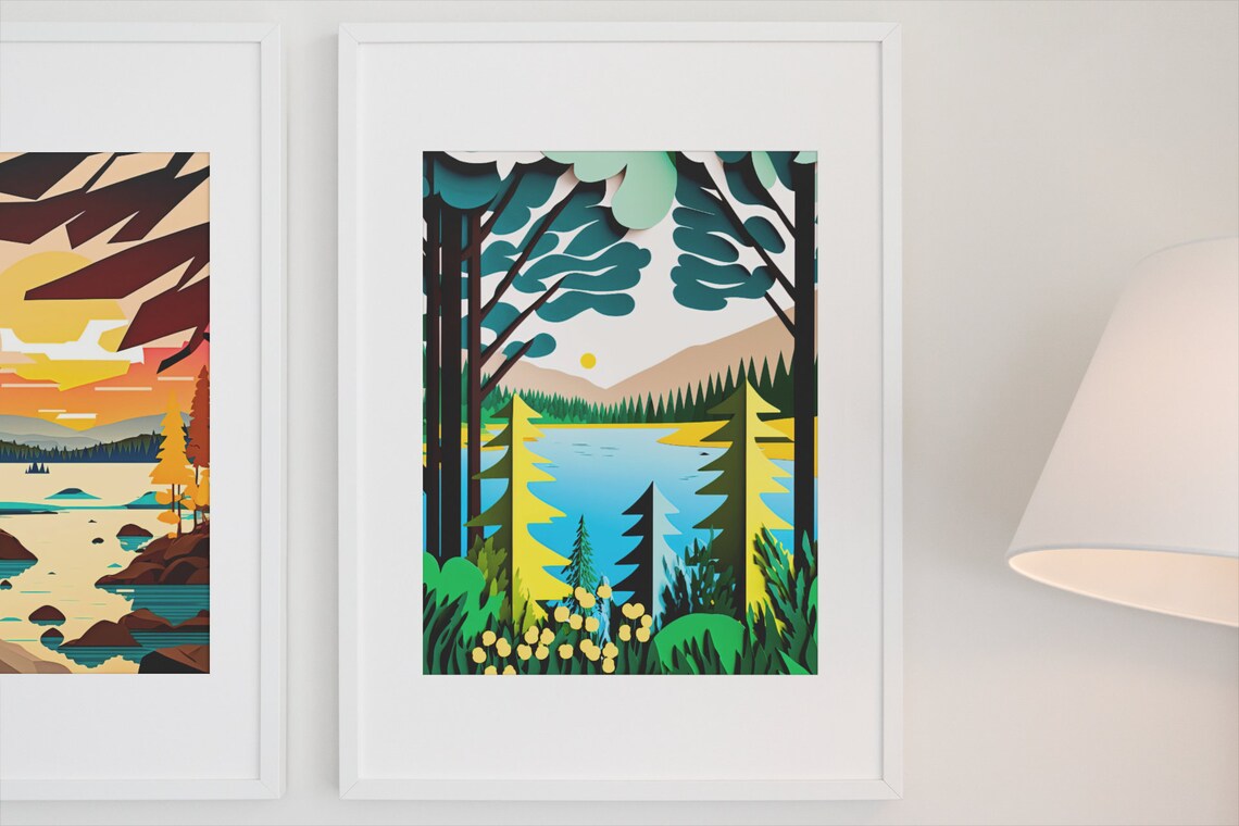 At The Lake Minnesota Travel Poster, Cabin Art - Image 4