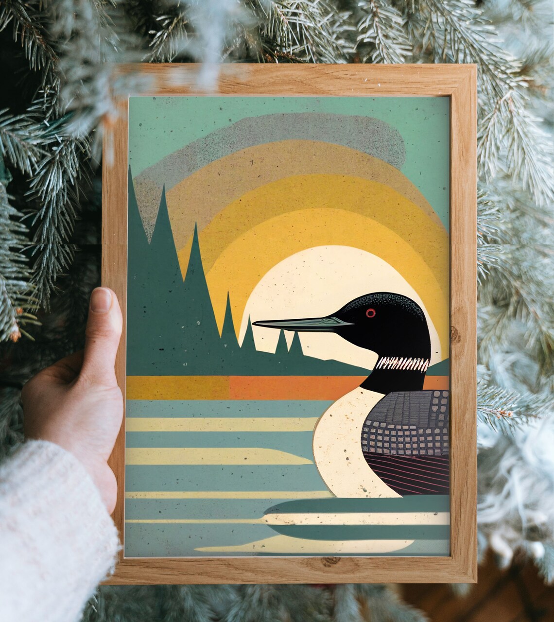 Vintage Loon Print, Minnesota Lake House Art - Image 3
