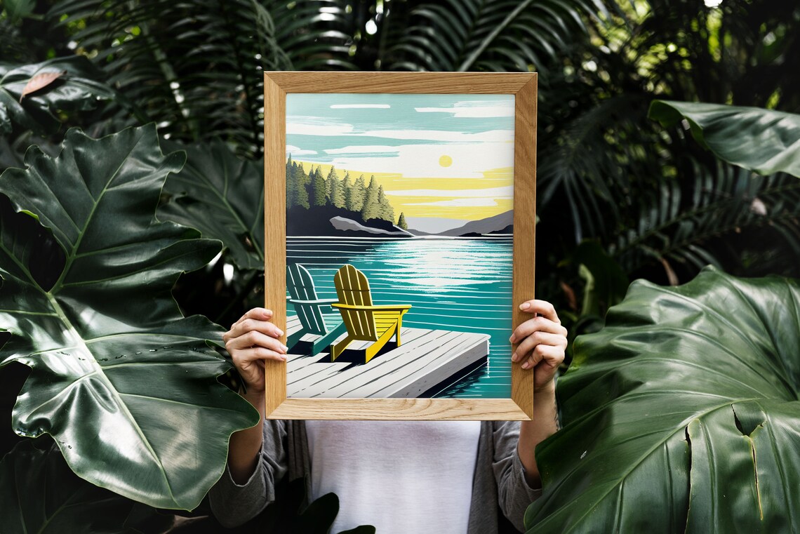 Adirondacks Vintage Print, Rustic Great Outdoors Poster - Image 3