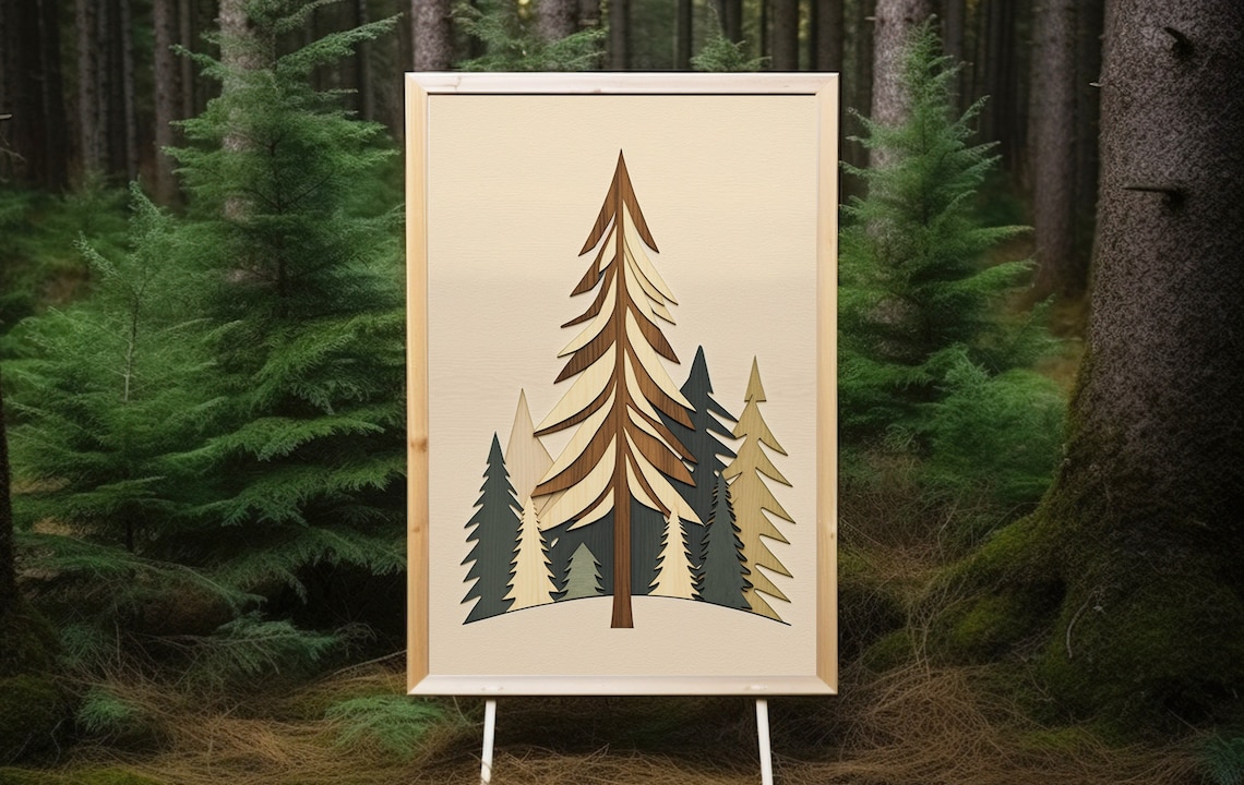 Vintage Pine Trees Art Print, Minnesota Lake Superior - Image 3