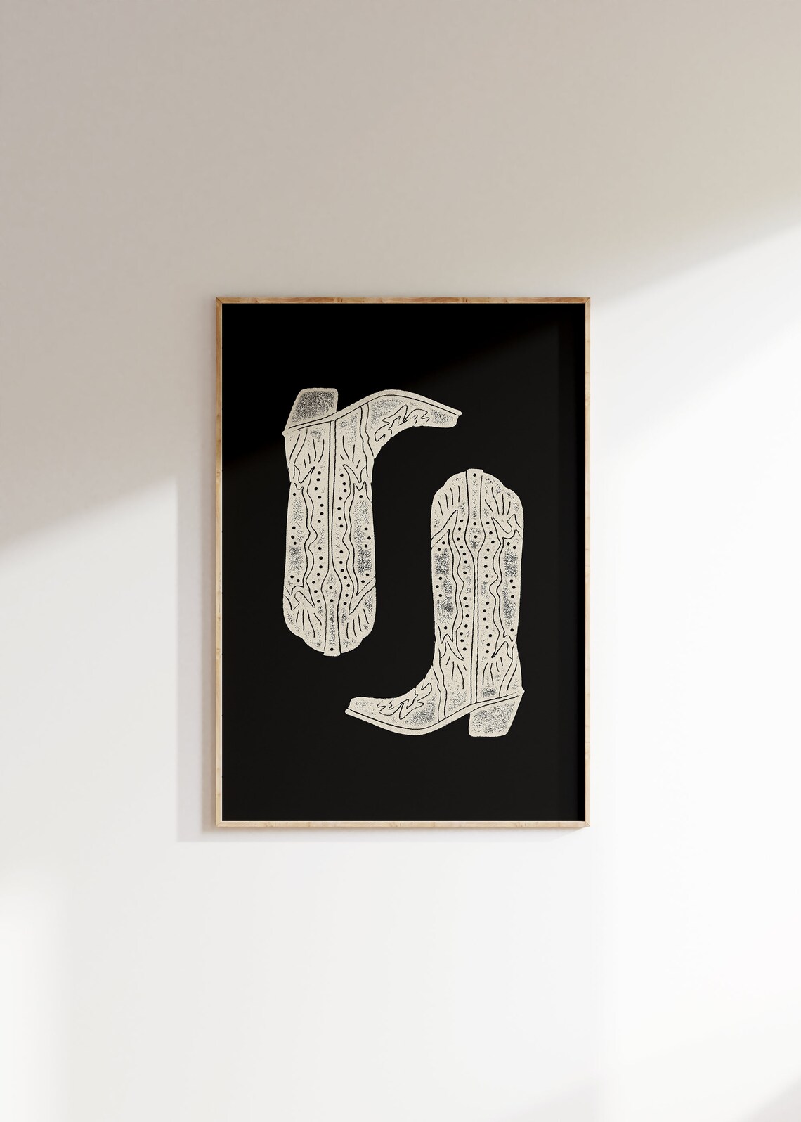 Cowboy Boot Minimalist Western Vintage Art Print - Image 2