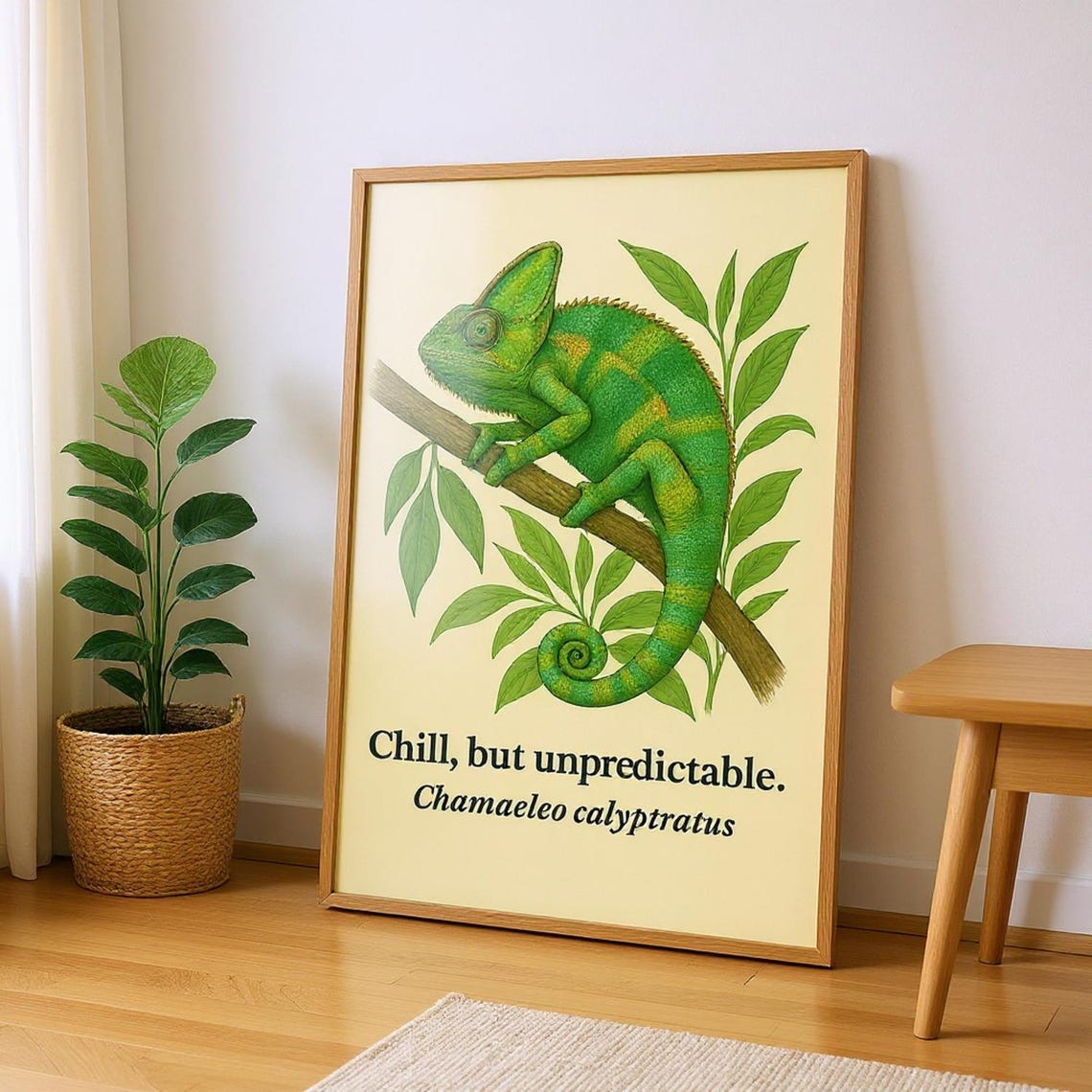 Funny Chameleon Quote Poster Chill But Unpredictable Reptile Art