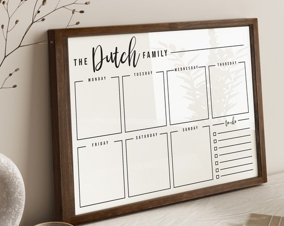 Custom Name Weekly Planner, Decorative Organization Board