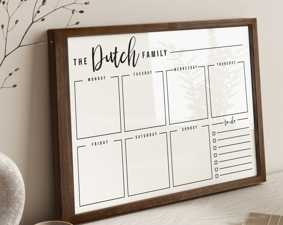 Custom Name Weekly Planner, Decorative Organization Board