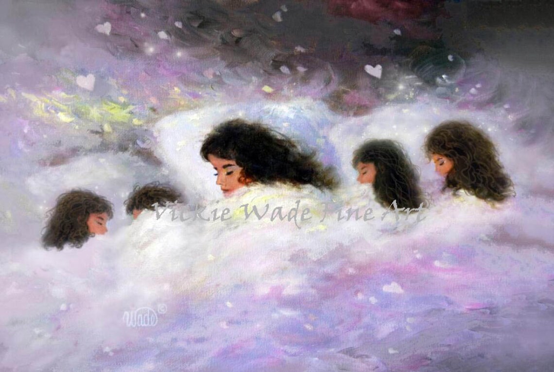 Mother And Four Daughters Art Print, Vickie Wade