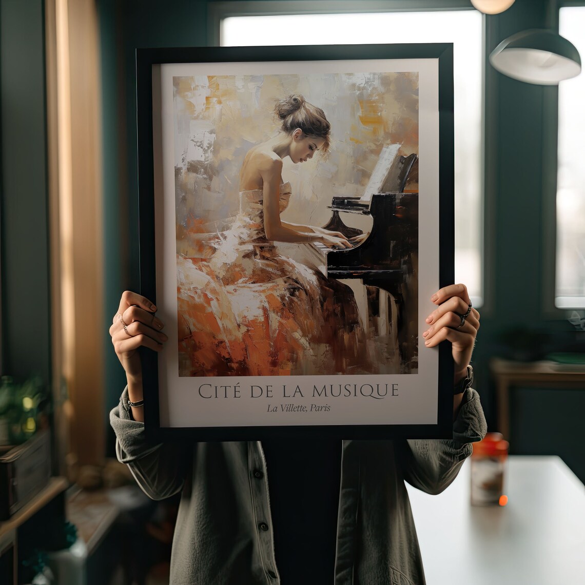 Cite de la Musique Paris Pianist Painting Elegant Music Poster