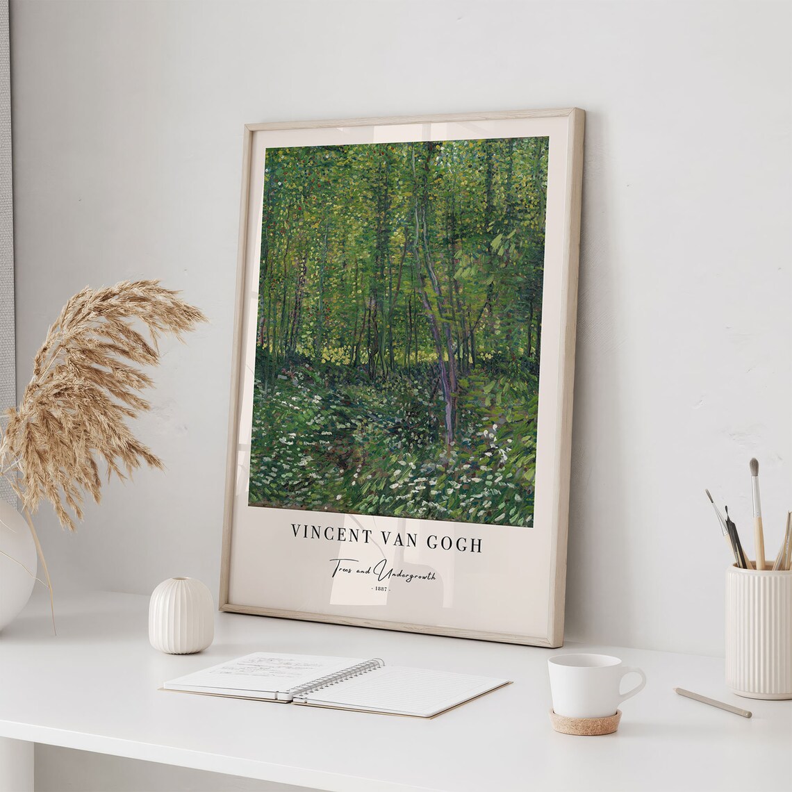 Trees and Undergrowth by Van Gogh, Scandi Art Print - Image 2