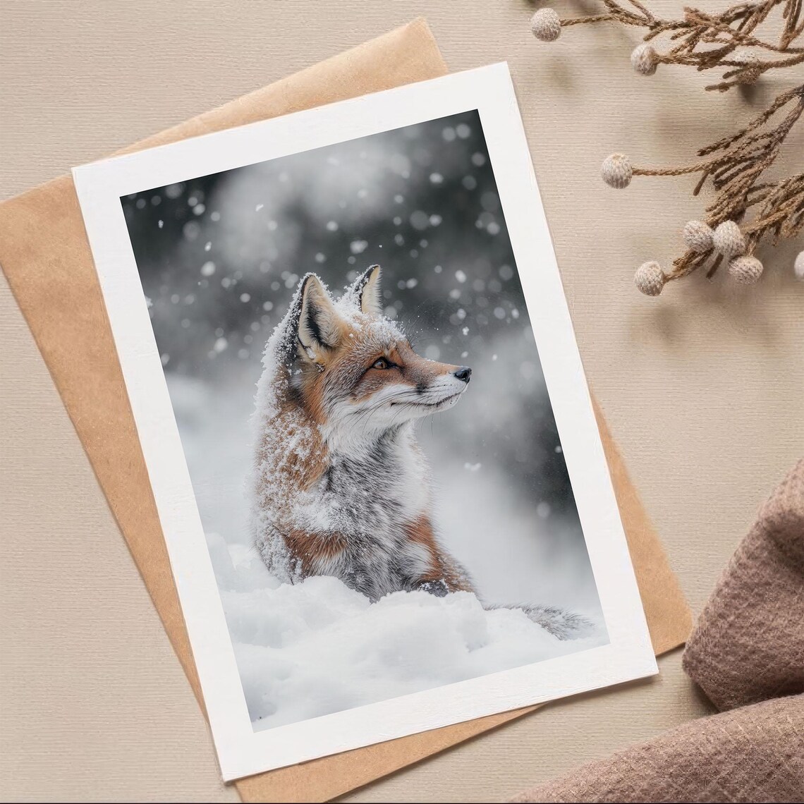 Fox In Winter Poster, Winter Nature Photography - Image 2