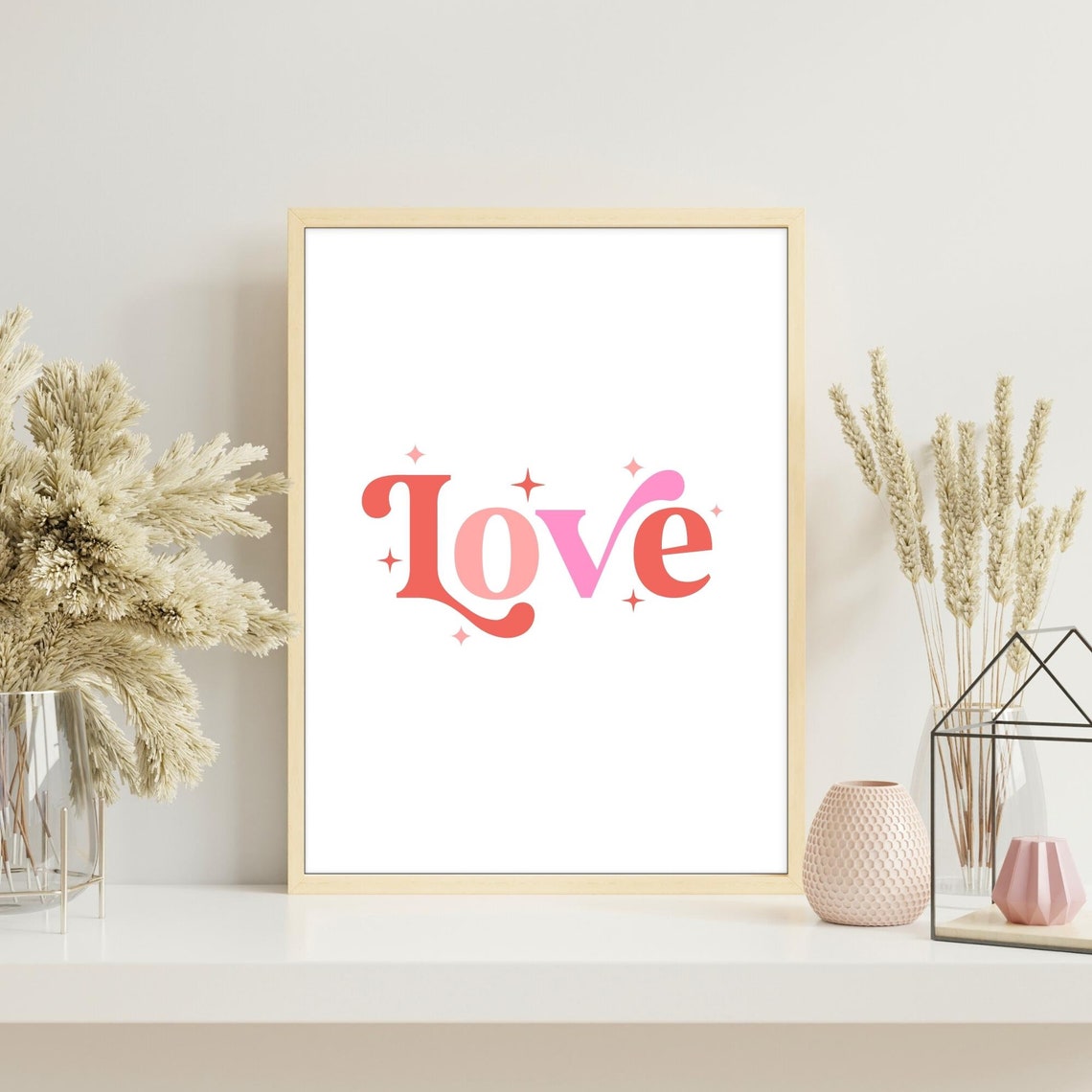 Love Retro Serif Typography Multicolor Romantic Valentine Poster - Image 2