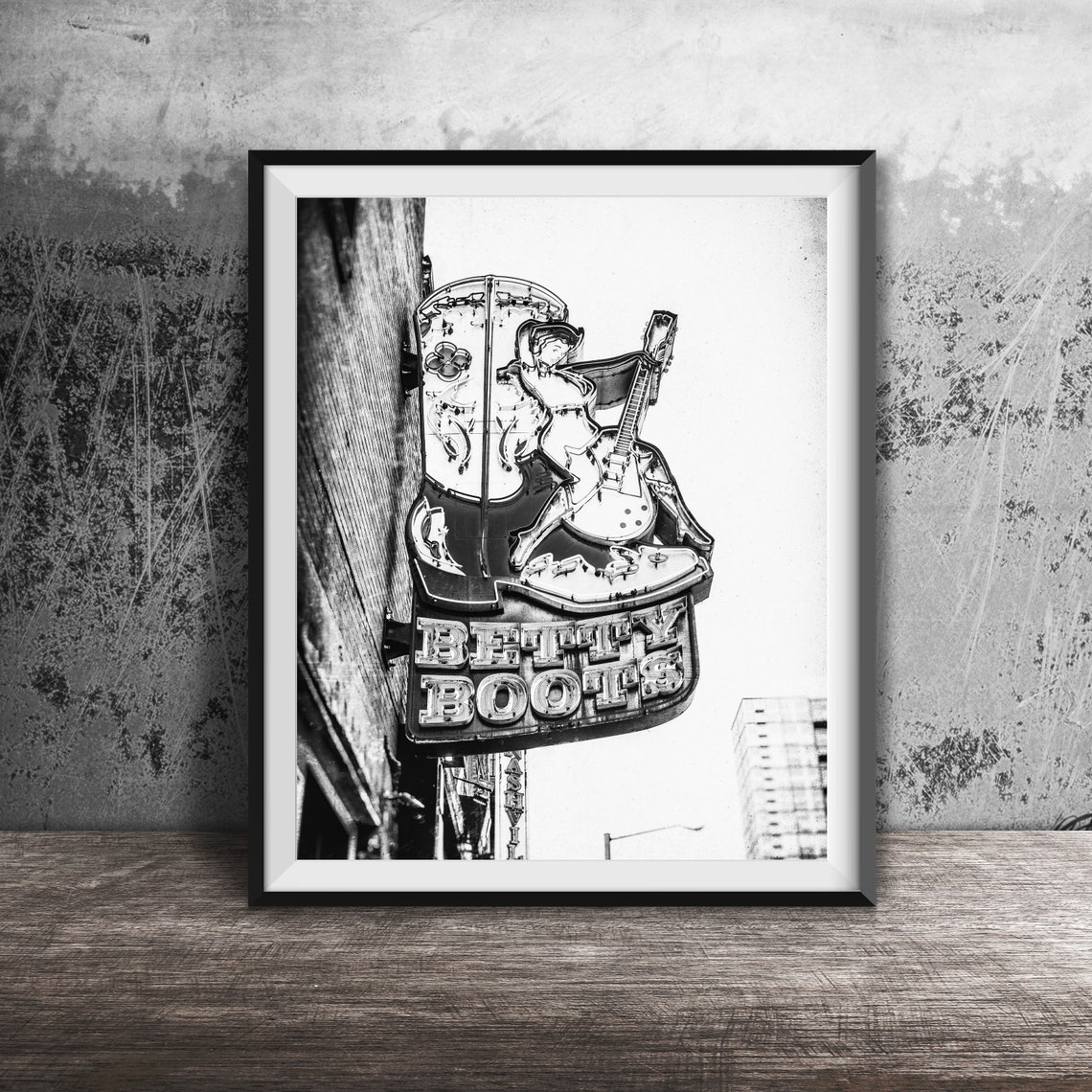 Nashville Bar Betty Boots Neon Sign Photography Street Art Wall Art Photo Broadway Music City Photography Cowboy Cowgirl - Image 2