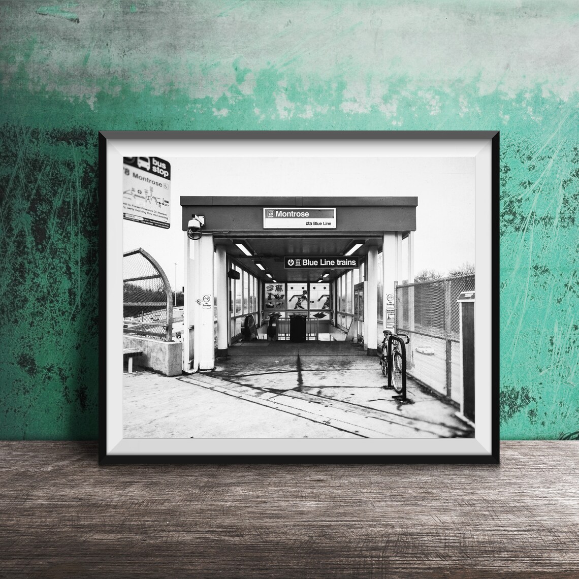 Chicago Montrose CTA Blue Line Station Entrance Photography Poster - Image 2