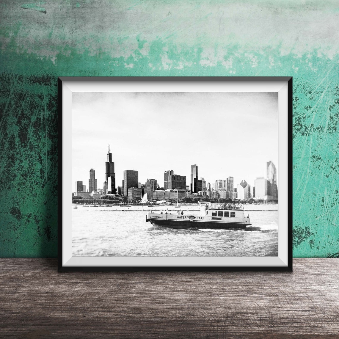 Chicago Skyline Water Taxi Lake Michigan Summer Photography Poster - Image 2