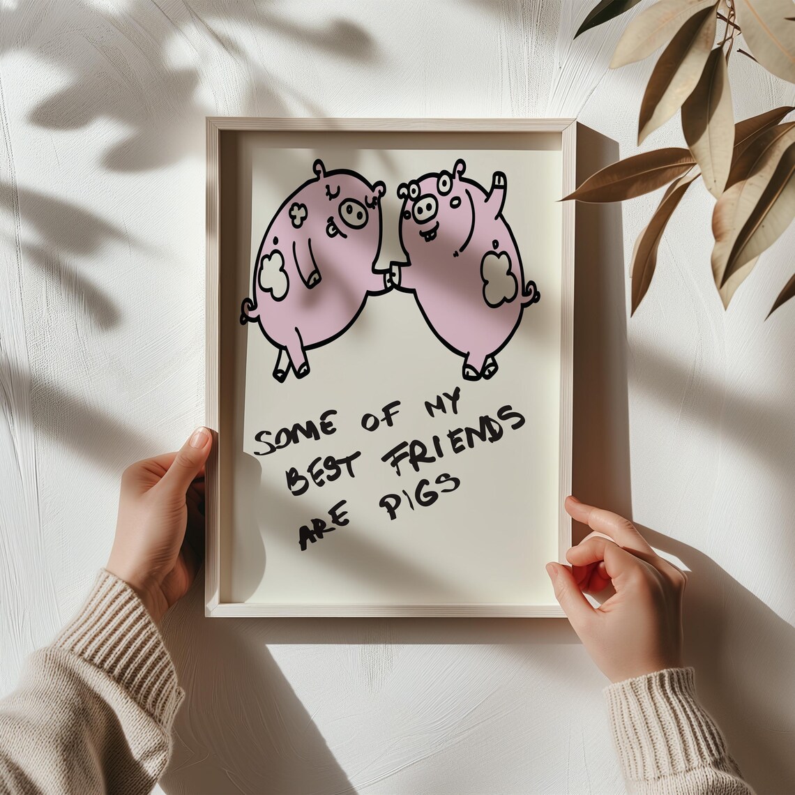 Some Of My Best Friends Are Pigs Funny Pink Pigs Kitchen Poster
