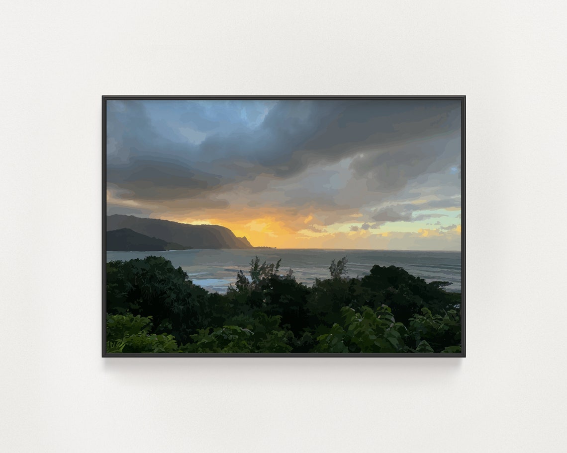 Hanalei Bay Kauai Hawaii Travel Poster