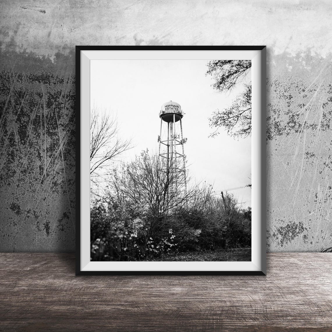 Hoffman Estates Water Tower Among Autumn Trees Photography Poster - Image 2