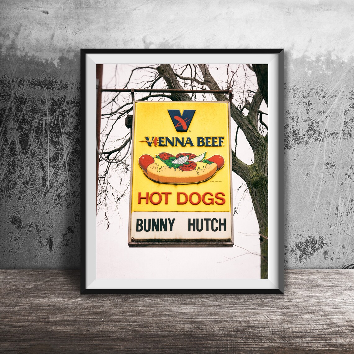 Bunny Hutch Vienna Beef Hot Dogs Chicago Diner Sign Photo Poster