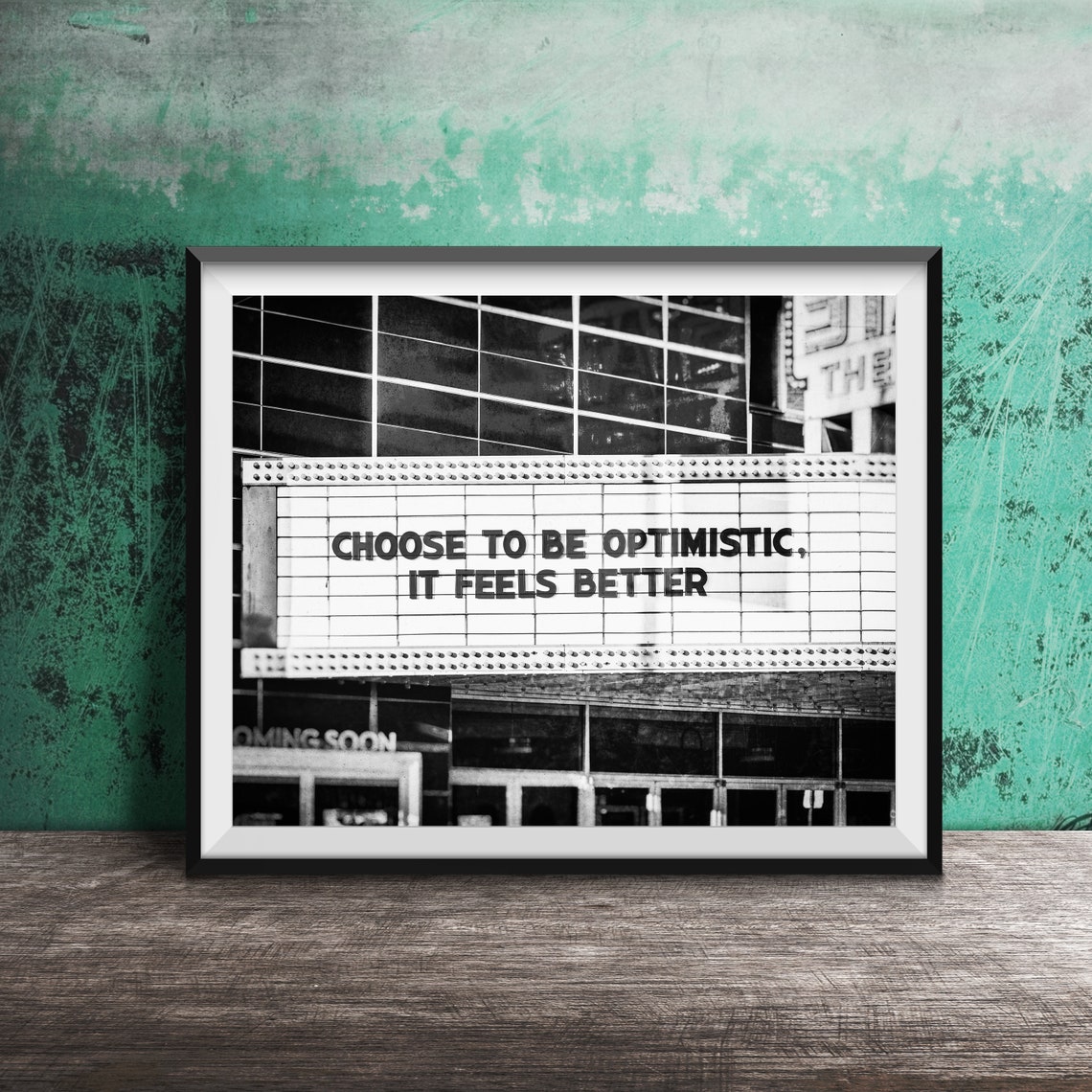 Choose to Be Optimistic Theater Marquee Quote Red Letters Poster - Image 2