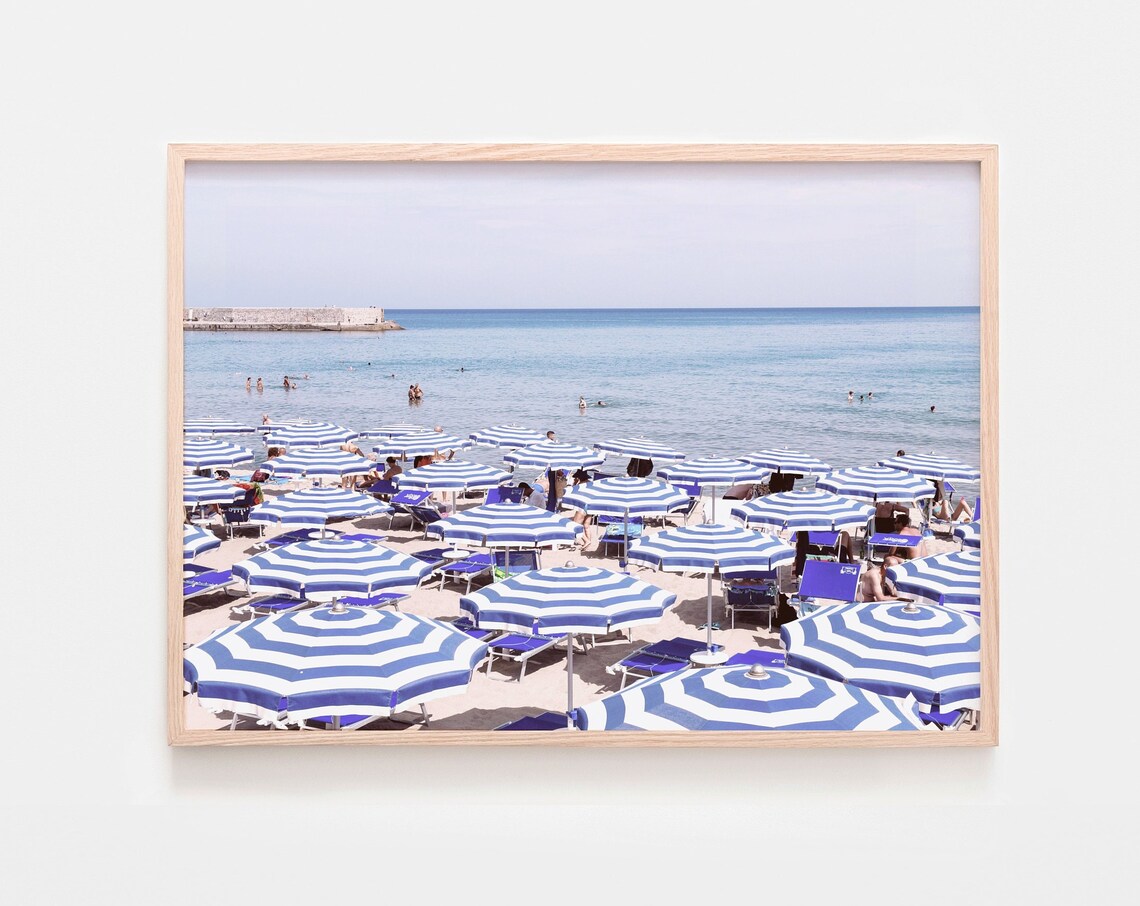 Sicily Beach Print, Cefalu Mediterranean Travel Poster
