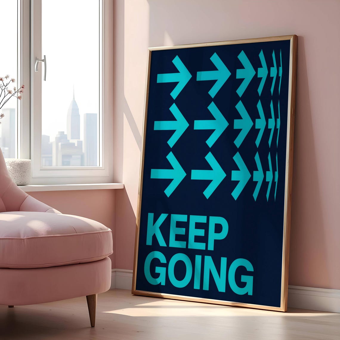 Keep Going Motivational Poster, Minimalist Typography - Image 4