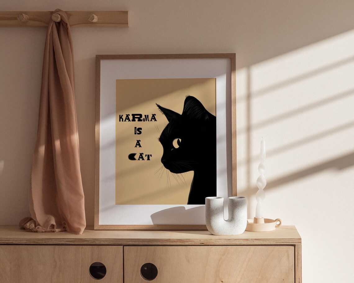 Karma Is A Cat, Preppy Cat Illustration - Image 6