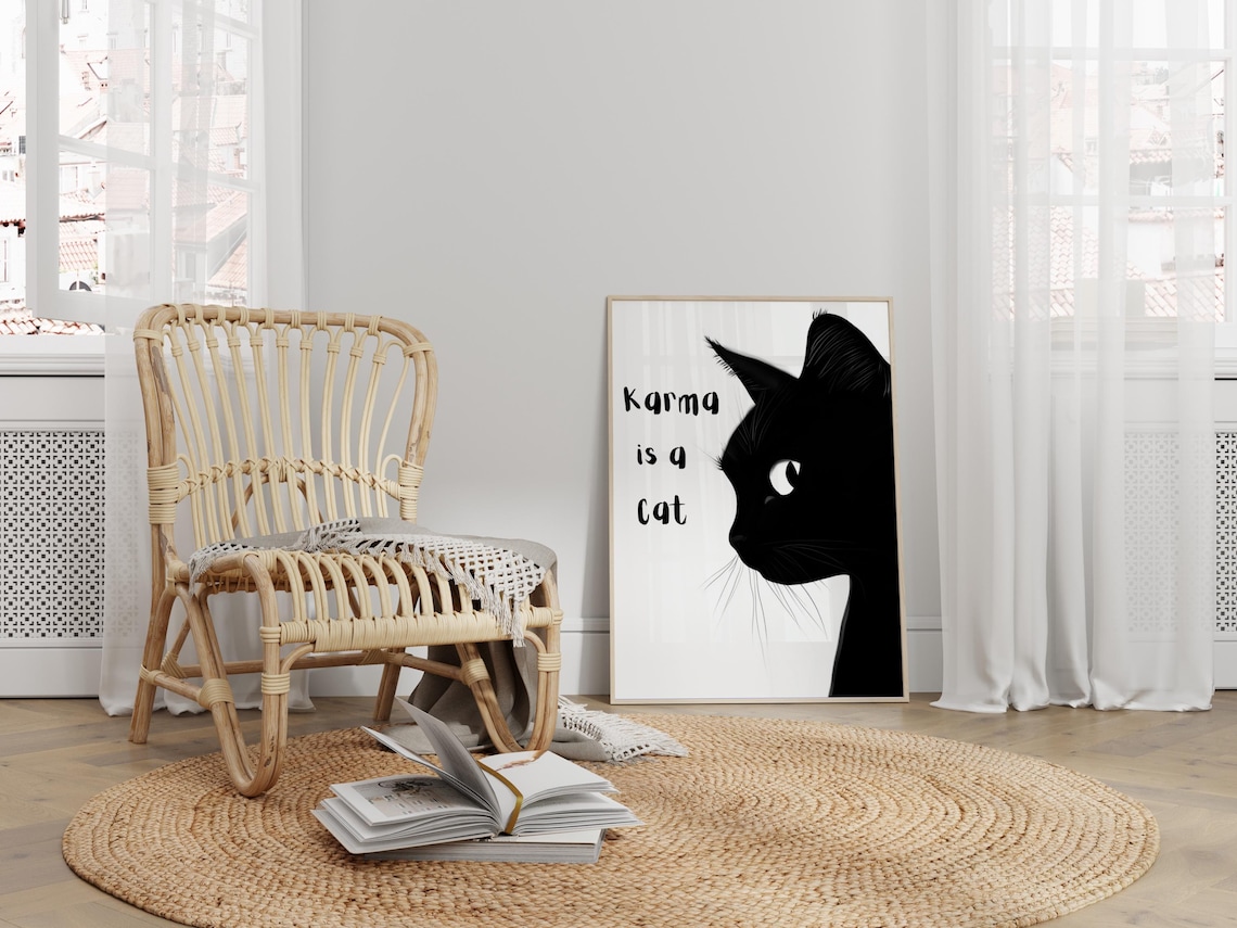 Karma Is A Cat, Funny Cat Illustration - Image 3