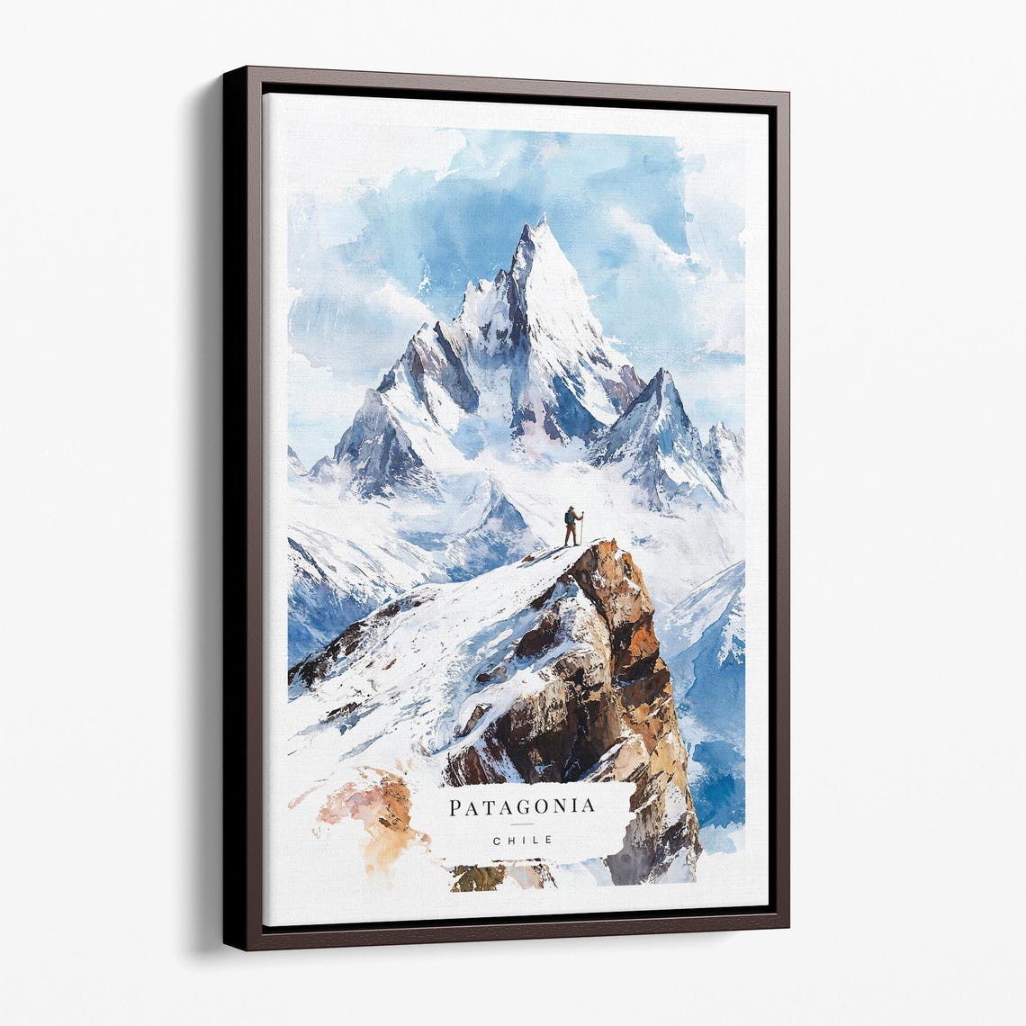Chile Canvas Art Print Watercolor Mountain Scene Wall