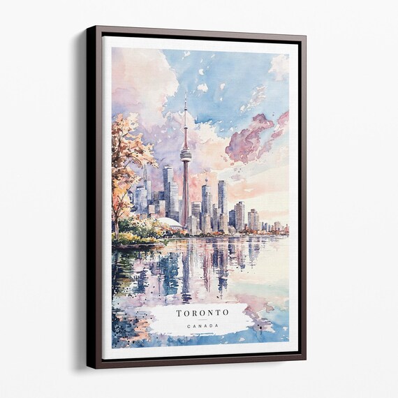 Toronto Canvas Art Print Watercolor Cityscape Wall