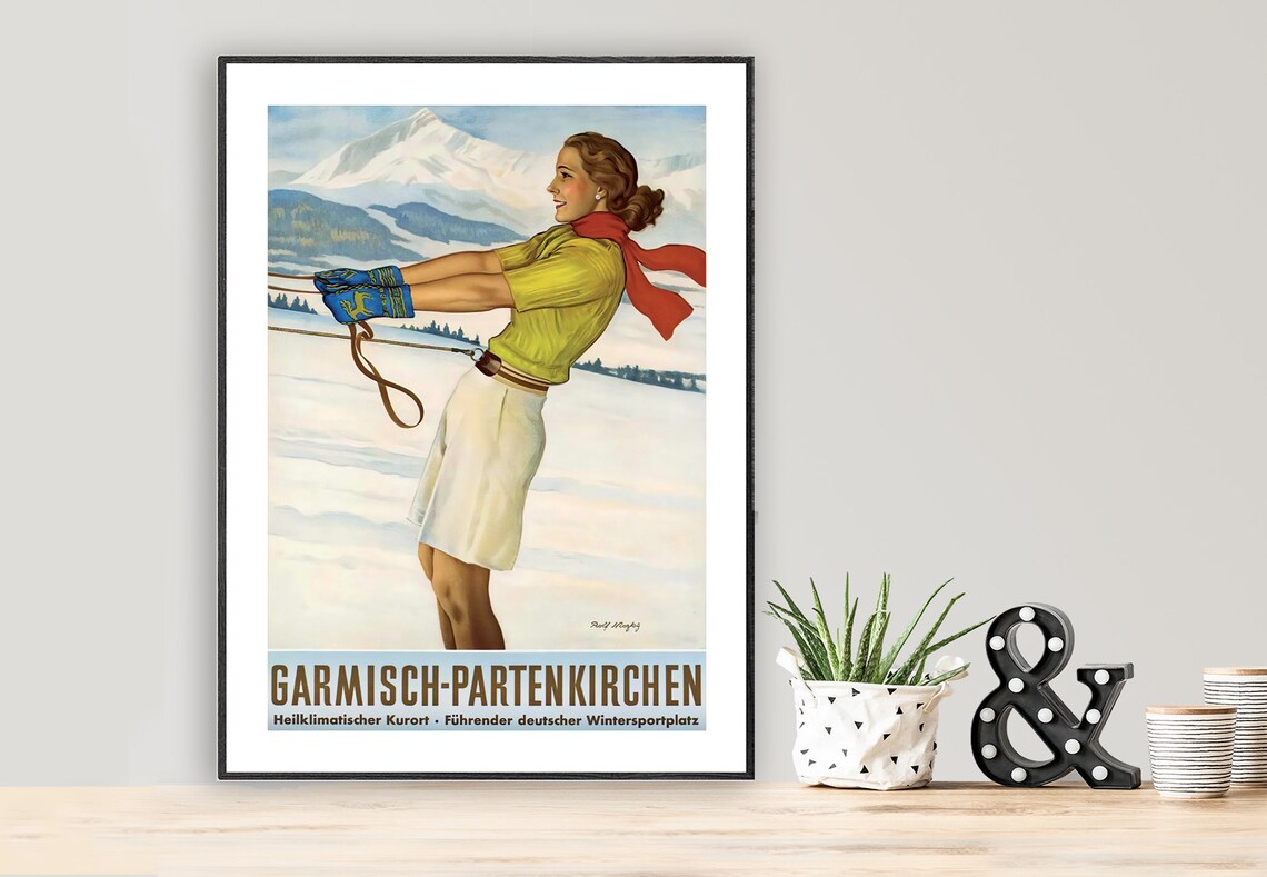 Garmisch-Partenkirchen Germany Vintage Travel Poster - Image 2