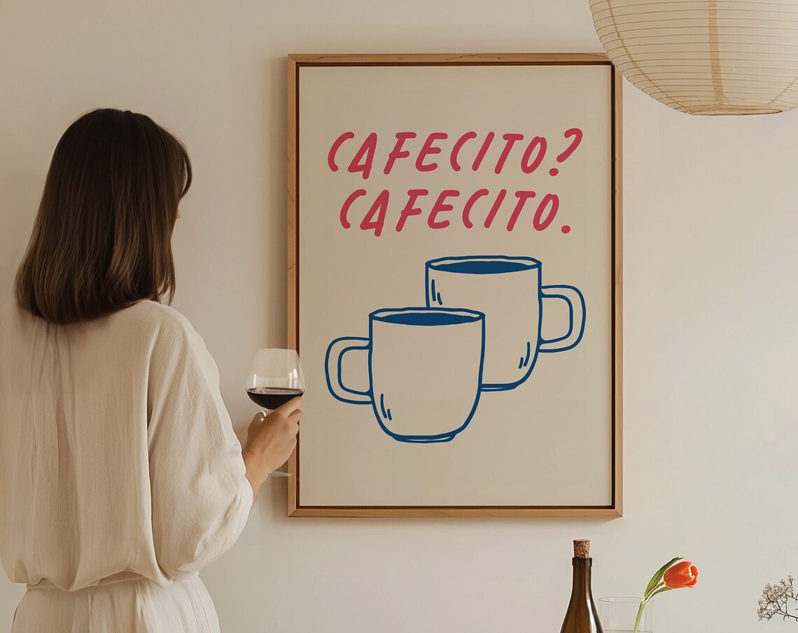 Cafecito Art Print, Modern Spanish Kitchen Decor - Image 3