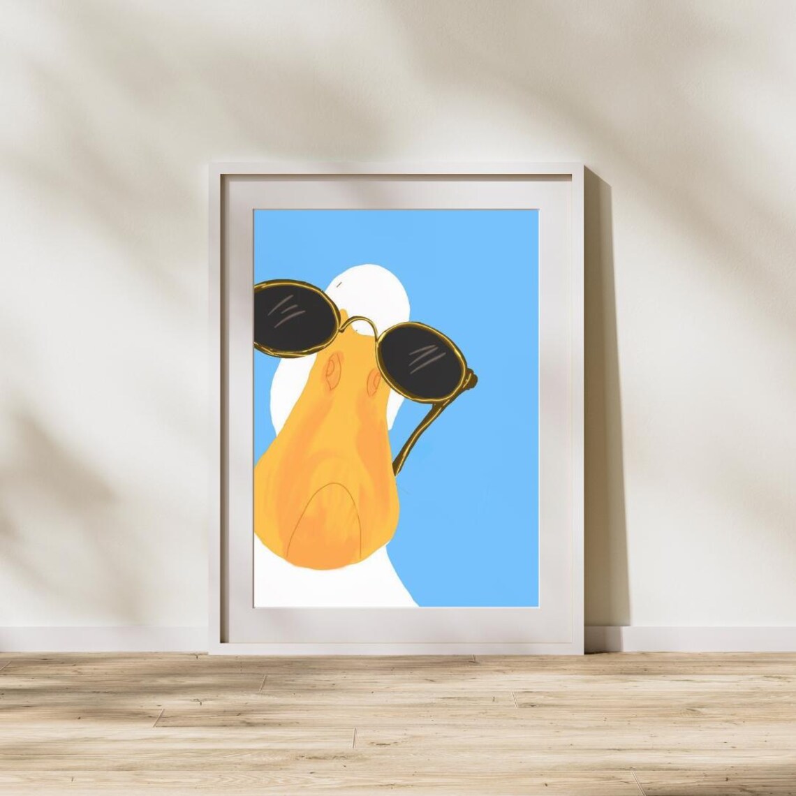 Funny Goose Animal Illustration Art Print