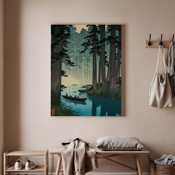Serene Nature Wall Art Tranquil Landscape Canvas Peaceful Forest Print Calming River Artwork Natureinspired Decor
