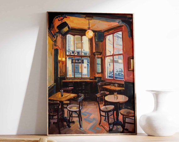 Vintage London Pub Poster London Pub Print British Pub Decor Pub Art Kitchen Decor Food Print London Wall Art London Gift