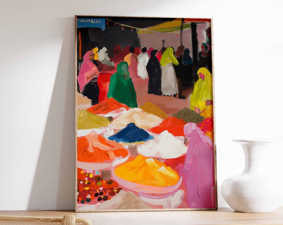 Indian Spice Market Poster Indian Wall Art Indian Food Print Food Art Food Market Print Cultural Decor Indian Gift Indian Wall Art