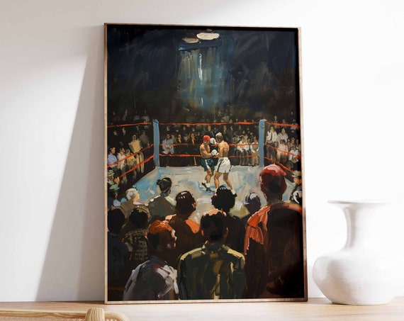 Vintage Boxing Poster Retro Boxing Art Old School Boxing Print Classic Boxing Decor Sport Poster Gym Art Gym Decor Sports Print