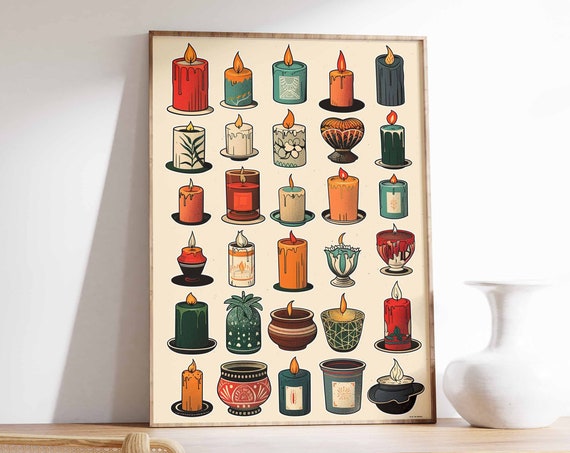 Candle Poster Candle Art Home Decor Poster Scented Candle Wall Art Wall Art Print Art Poster Boho Art Wall Print