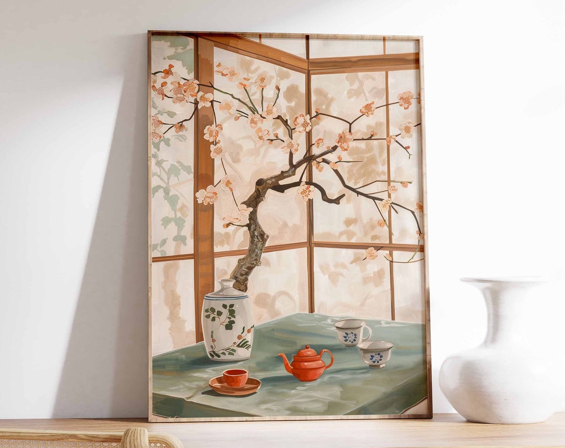 Traditional Japanese Tea House Poster Japanese Art Print Japanese Food Poster Asian Decor Traditional Japanese Art Oriental Print