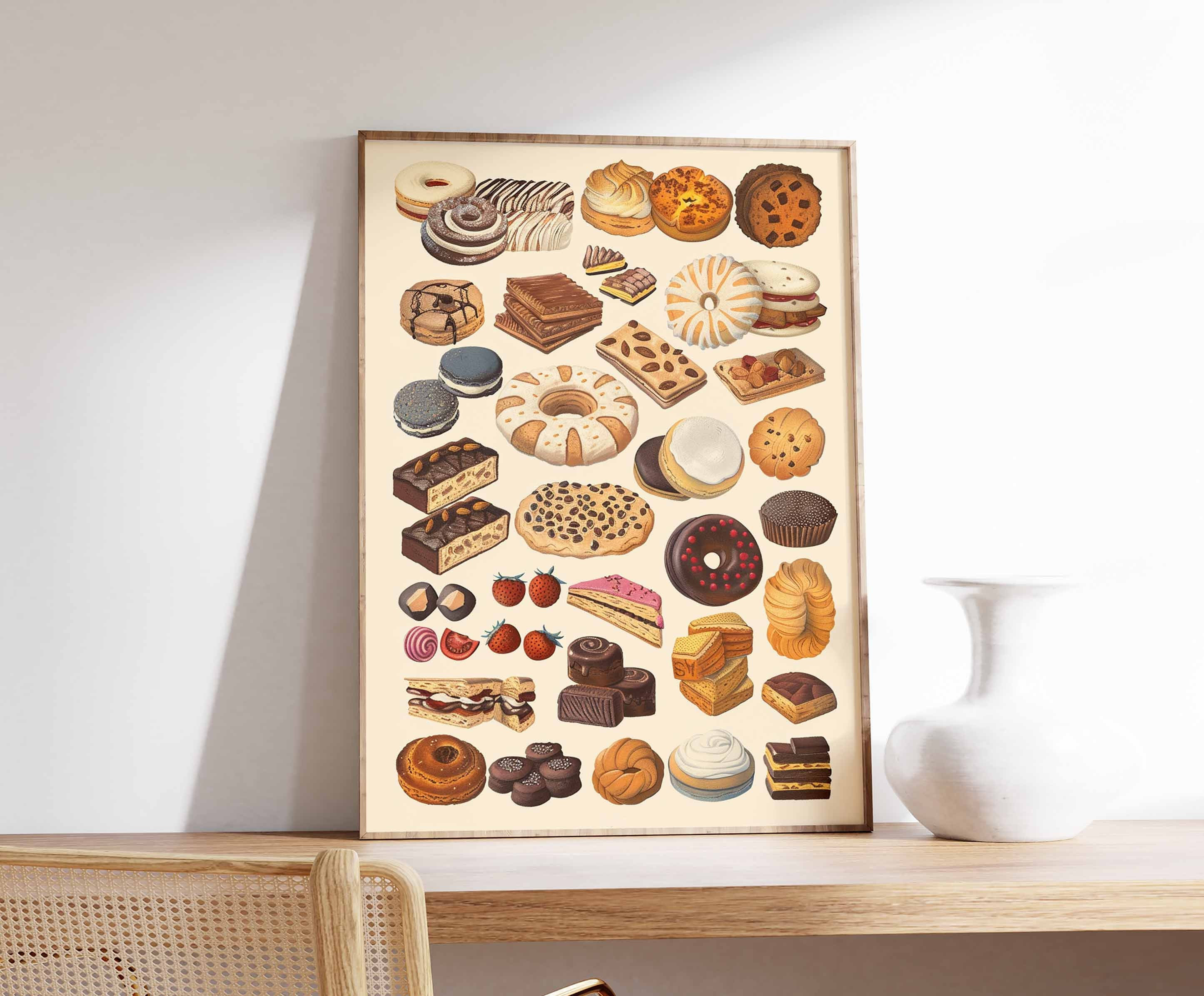 Illustrated Biscuit and Cookie Collection Bakery Poster Sweet Treats