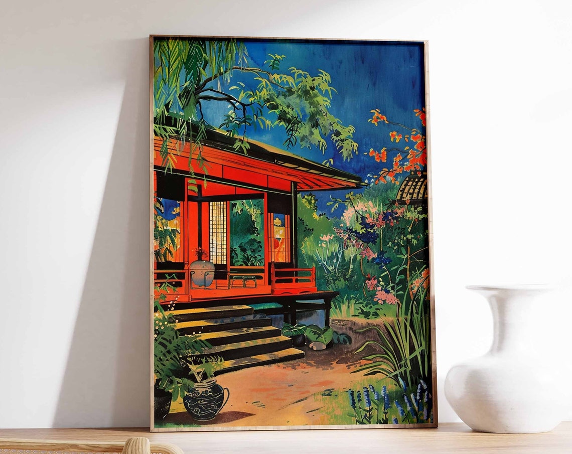 Traditional Japanese Tea House Poster Japanese Art Print Japanese Food Poster Asian Decor Traditional Japanese Art Oriental Print