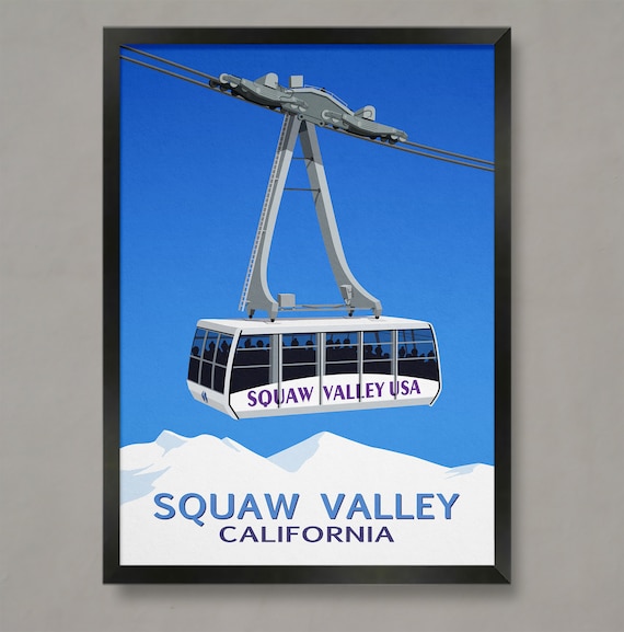 Squaw Valley Ski Resort Cable Car Poster Print