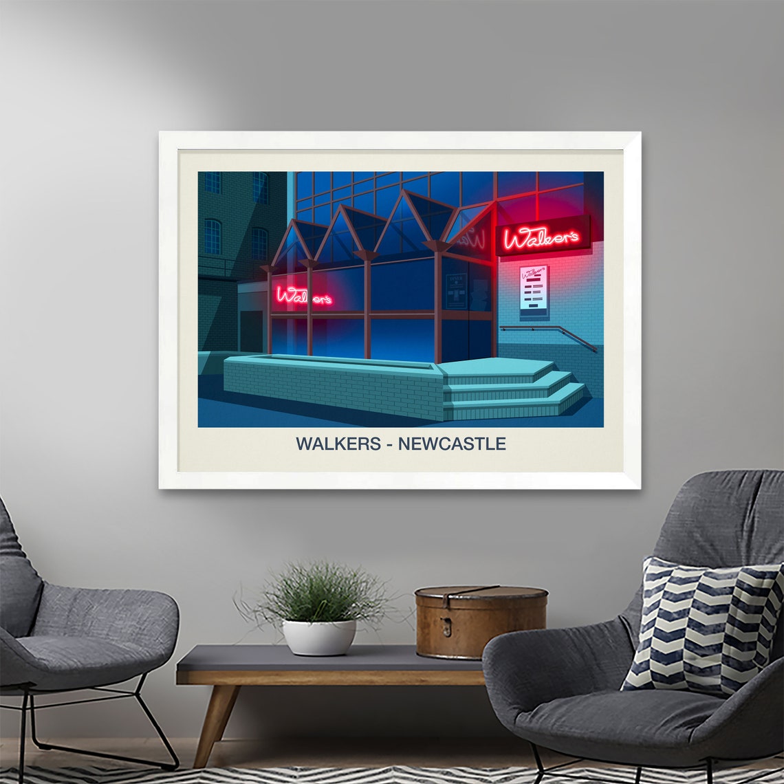 Walkers Newcastle Retro Nightclub Neon Sign Diner Venue Wall Art - Image 2