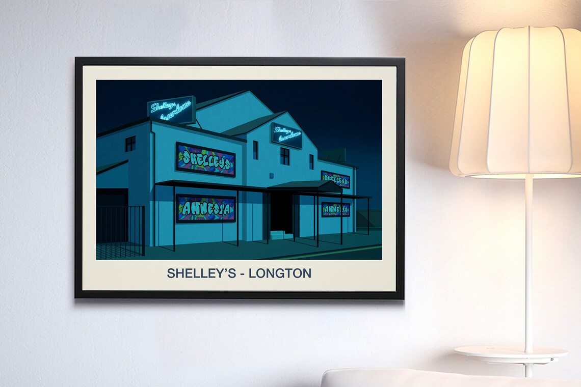 Shelleys Nightclub Stoke Travel Poster - Image 3