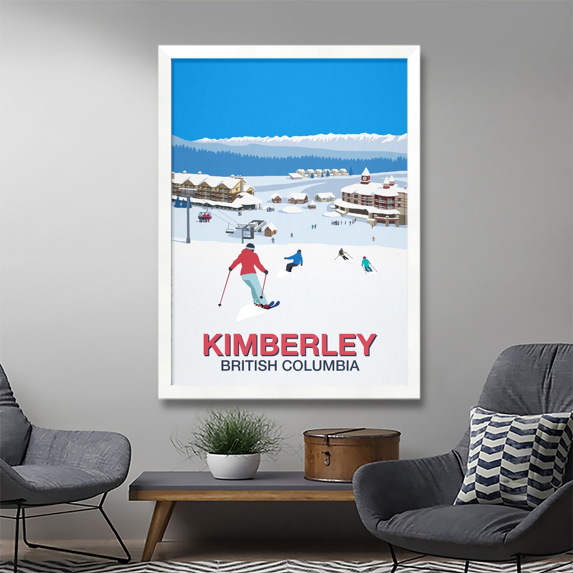 Kimberley British Columbia Vintage Alpine Ski Village Resort Poster - Image 2